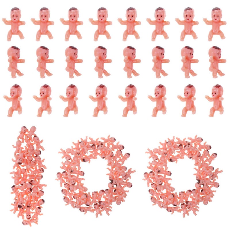 selizo 100pcs Tiny Plastic Mini Babies for Baby Shower Games and Ice Cubes (1 Inch) - Image 1